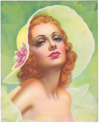 Original vintage calendar / poster art print from the 1920s-1940s